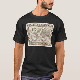 CAMISETA MAPA MUNDIAL ANTIGUO DEL SIGLO XVII HISTORIA GEOGR