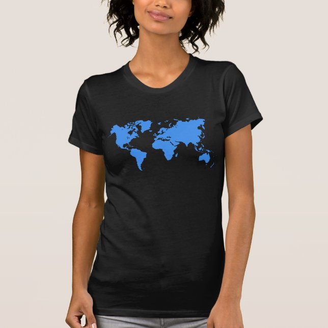Camiseta Mapa mundial - Azul bebé (Anverso)