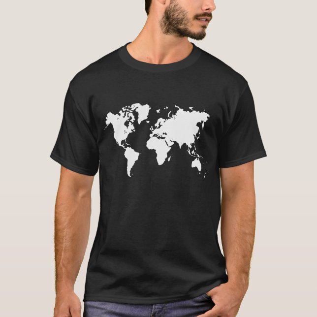 Camiseta Mapa mundial - Blanco (Anverso)