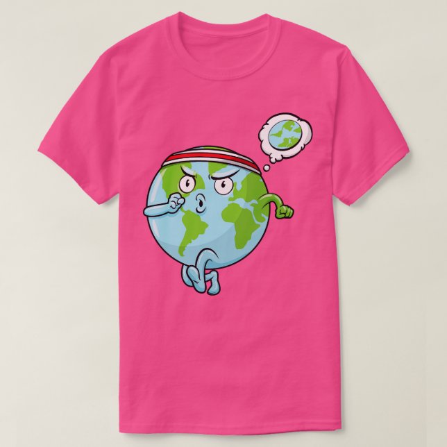 Camiseta Mapa mundial como corredora con cabeza (Diseño del anverso)