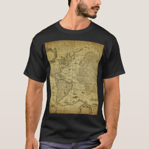 Camiseta Mapa Mundial de 1635: Estilo de la época