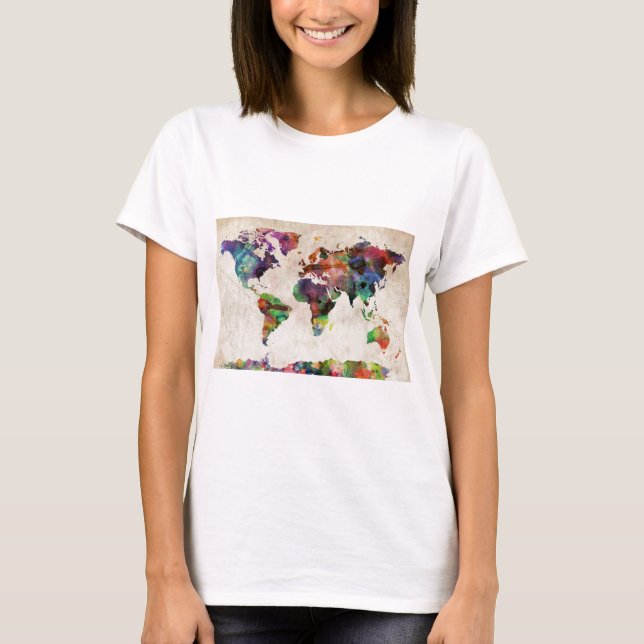Camiseta Mapa Mundial de Agua Urbana (Anverso)