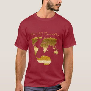 Camiseta Mapa Mundial de la Antártida con textura y efecto