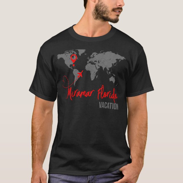 Camiseta Mapa mundial de la playa Miramar Mapa de la famili (Anverso)