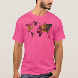 Camiseta Mapa mundial de las montañas del Mapa Mundial