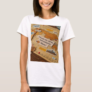 Camiseta Mapa mundial de pines y puntos de referencia
