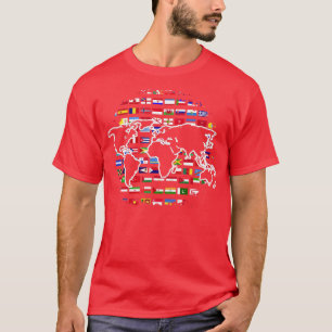 Camiseta Mapa Mundial de Viajes Viajero International World