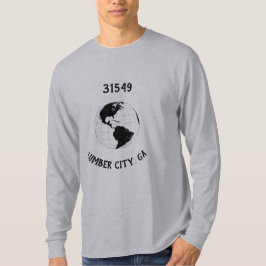 Camiseta Mapa mundial del código postal del estado de la ci