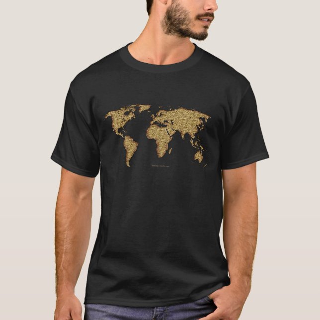 Camiseta MAPA MUNDIAL texturizado (Anverso)