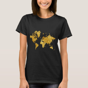 Camiseta Mapa mundial Turismo de Oro Viajero