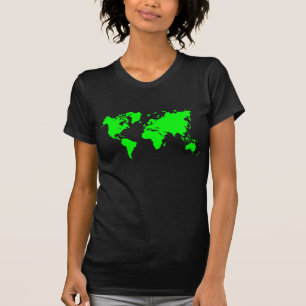 Camiseta Mapa Mundial - Verde