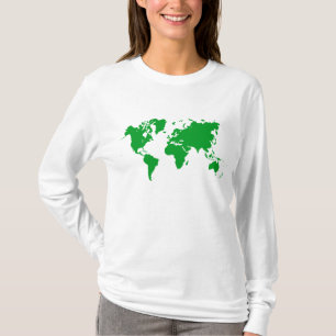 Camiseta Mapa Mundial - Verde de hierba