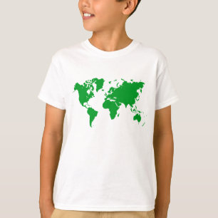 Camiseta Mapa Mundial - Verde de hierba