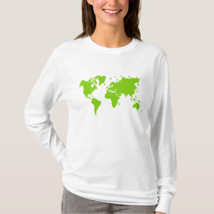 Camiseta Mapa Mundial - Verde marciano