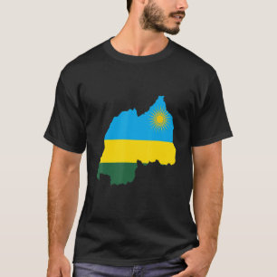 Camiseta Mapa Nacional De Bandera De Ruanda
