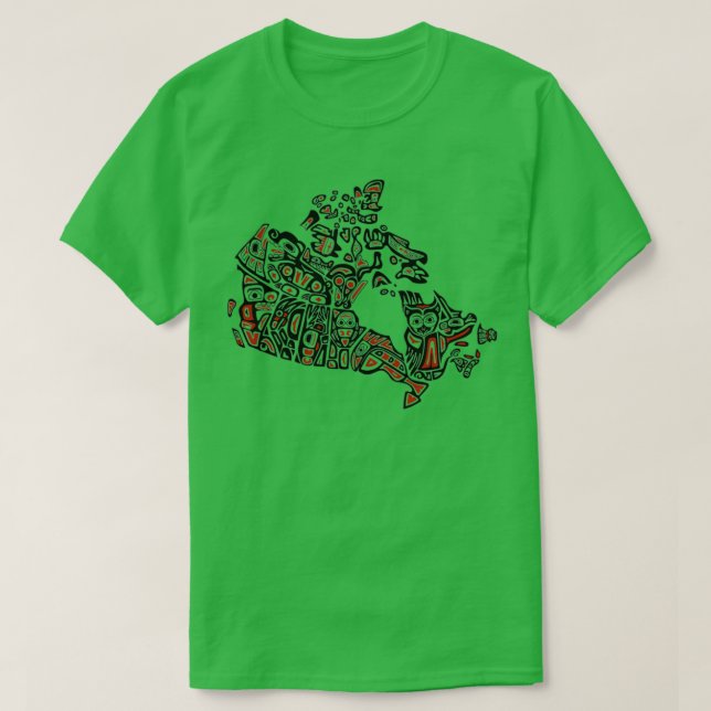 Camiseta Mapa nativo de Canadá Indígena CANADÁ 1 (Diseño del anverso)
