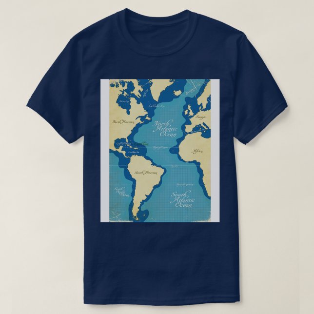 Camiseta Mapa náutico vintage (Diseño del anverso)