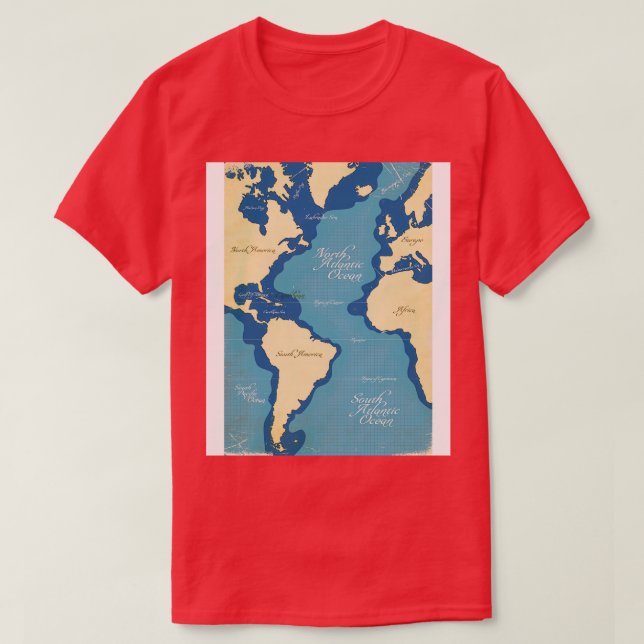 Camiseta Mapa náutico vintage (Diseño del anverso)