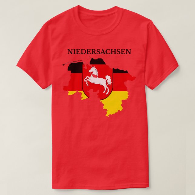 Camiseta Mapa Niedersachsen de Baja Sajonia Alemania (Diseño del anverso)