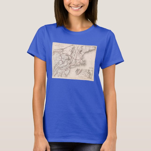 Camiseta Mapa: Noreste de Estados Unidos (Anverso)