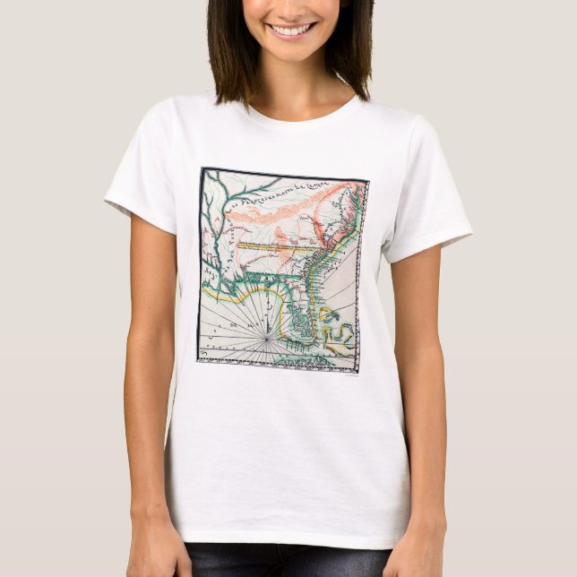 Camiseta Mapa: Norteamérica, 1742 (Anverso)