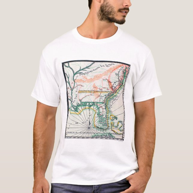 Camiseta Mapa: Norteamérica, 1742 (Anverso)