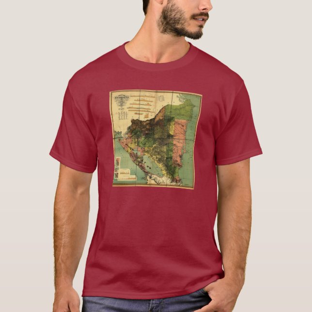 Camiseta Mapa oficial 1898 de Nicaragua (Anverso)