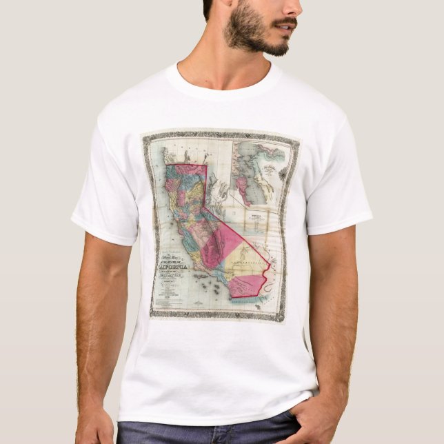 Camiseta Mapa oficial del estado de California (Anverso)