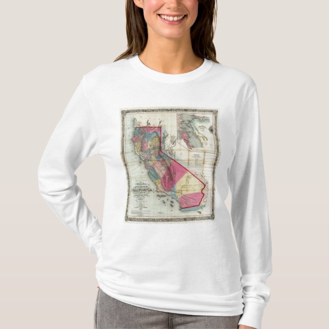 Camiseta Mapa oficial del estado de California (Anverso)