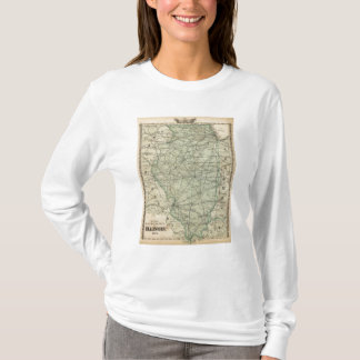 Camiseta Mapa oficial del ferrocarril de Illinois