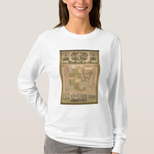 Camiseta Mapa ornamental de los Estados Unidos y del Méxic