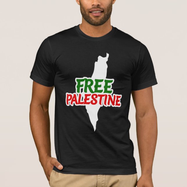 Camiseta Mapa Palestina Libre, Solidaridad, Palestina (Anverso)