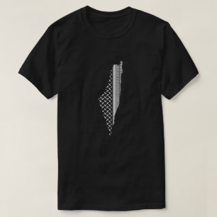 Camiseta mapa palestino con patrón tradicional