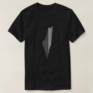 Camiseta mapa palestino con patrón tradicional