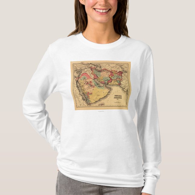 Camiseta Mapa panorámico de Oriente Medio "Persia Arabia " (Anverso)