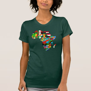 Camiseta Mapa para mujer de la bandera de mamá África del