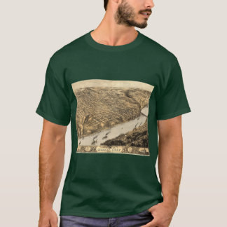 Camiseta Mapa pictórico vintage de Kansas City 1869