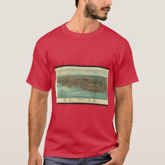 Camiseta Mapa pictórico vintage de Plymouth MA 1910