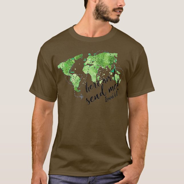 Camiseta Mapa piloto misionero cristiano de aviación Isaiah (Anverso)
