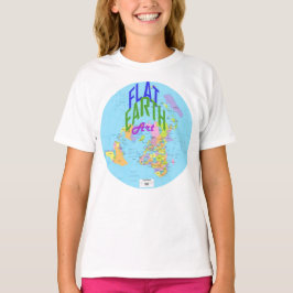 Camiseta Mapa plano de la Tierra con naciones marcadas