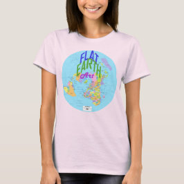 Camiseta Mapa plano de la Tierra con naciones marcadas