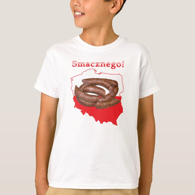 Camiseta Mapa polaco de Kielbasa Smacznego (Anverso)
