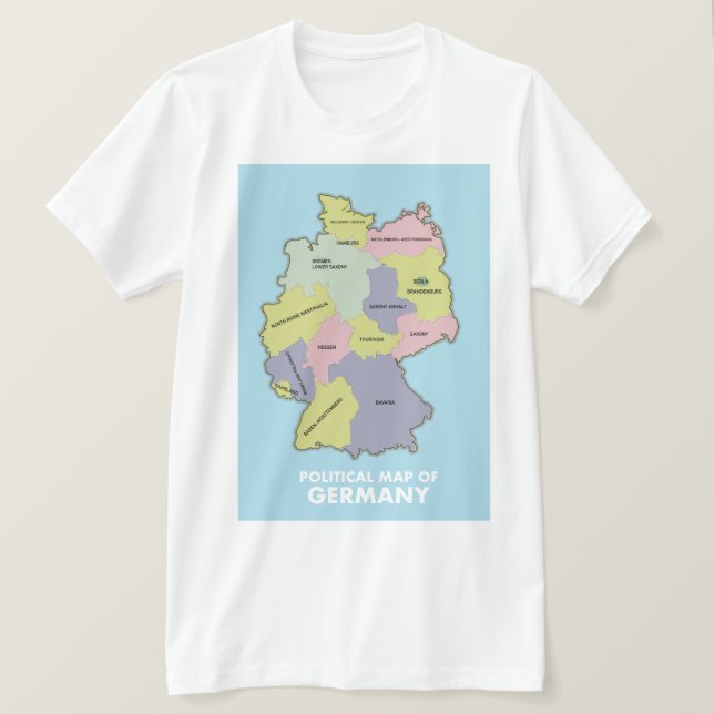 Camiseta Mapa político de Alemania (Anverso del diseño)