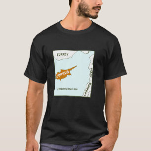 Camiseta Mapa político de Chipre con colores de bandera. Ve
