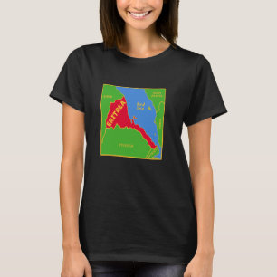 Camiseta Mapa político de Eritrea con colores de bandera. V