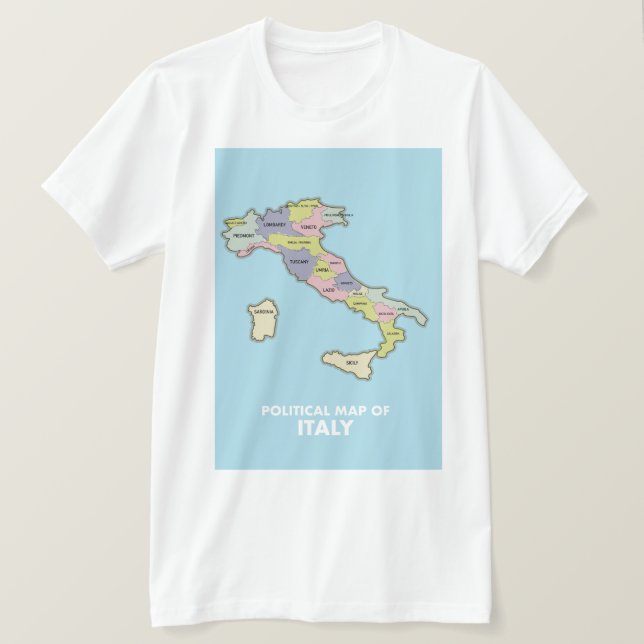 Camiseta Mapa político de Italia (Anverso del diseño)