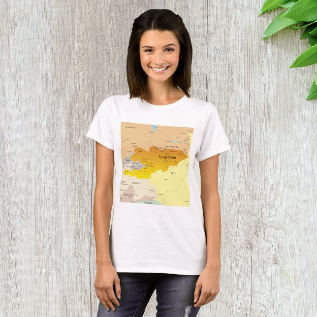 Camiseta Mapa político de Kirguistán y Asia Central (Subido por el creador)