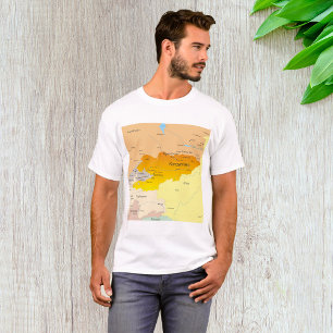 Camiseta Mapa político de Kirguistán y Asia Central