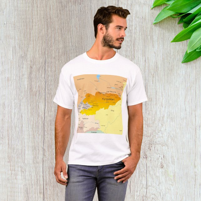 Camiseta Mapa político de Kirguistán y Asia Central (Subido por el creador)