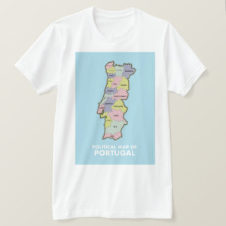 Camiseta Mapa político de Portugal
